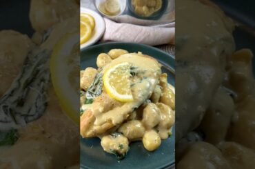 One-pan Lemon Chicken Gnocchi | SO GOOD! #dinner #recipes #chicken #shorts