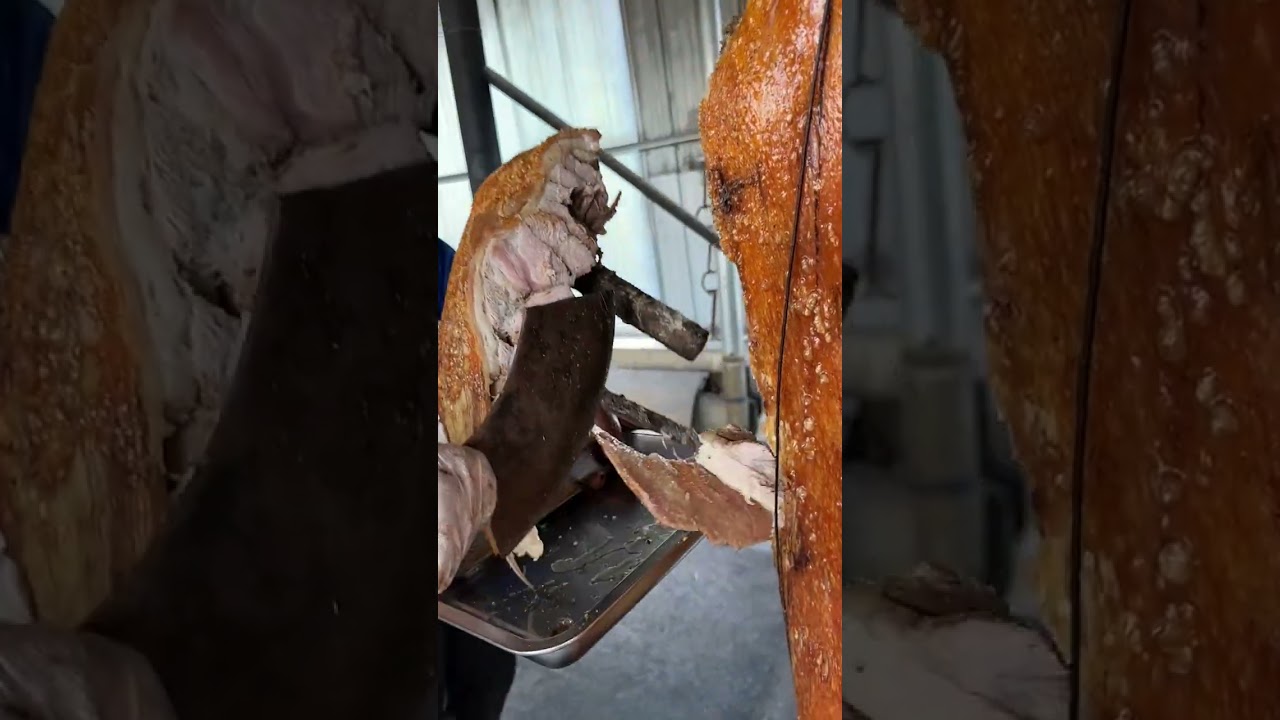 Cut cooked pork Cut cooked pork