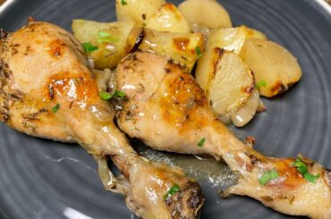 ITALIAN STYLE ROASTED CHICKEN DRUMSTICKS WITH POTATOES | CHICKEN RECIPE | QUICK LUNCH-DINNER RECIPE