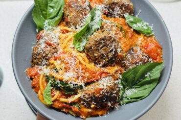 Spaghetti and meatballs