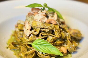 Egg Tagliatelle with Pesto sauce