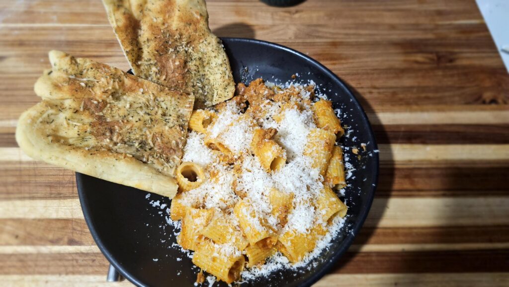 Fennel Sausage Ragu Rigatoni (Red Hen DC Copycat) with Foccacia Genovese