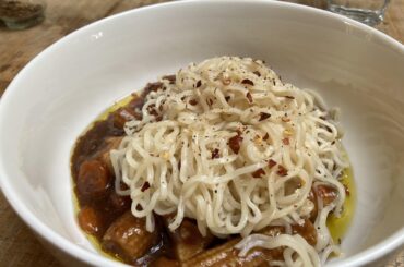 Asian inspired noodles time dish
