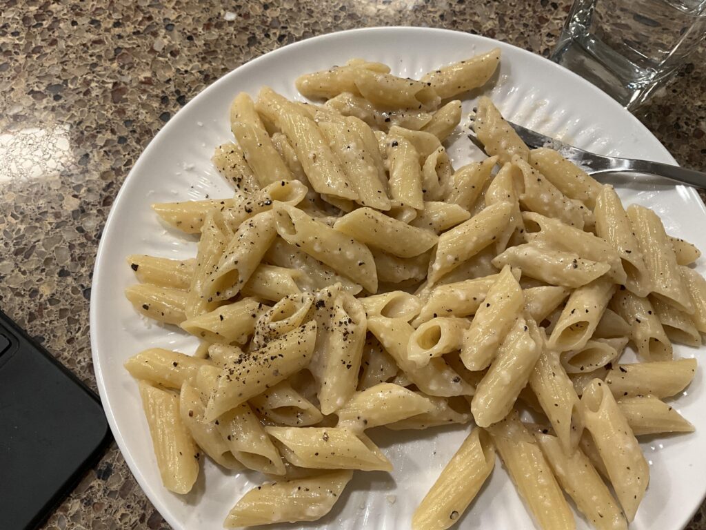Made some Cacio e Pepe because my fridge was empty and it was the most satisfying comfort food I’ve had in a while, wolfed it down in 5 mins