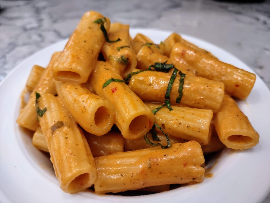Spicy Rigatoni alla Vodka (homemade).
