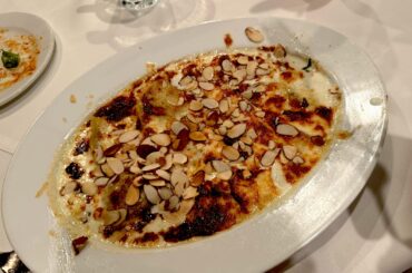 Tried something new called Susan’s Downfall, a cheese ravioli with roasted almonds on top.