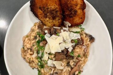 Mushroom risotto for dinner last night.