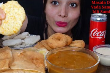 Eating Butter Masala Dosa, Vada, Idli, Sambar | Huge South indian Food Eating Mukbang | Foodie JD