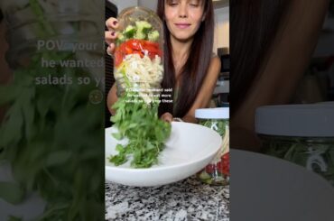 Giving Italian Pasta salad jars #mealprep #salad #pastasalad #asmr