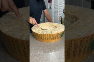 Making pasta in a cheese Wheel
