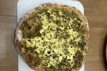 Basil Pizza with Goat Cheese