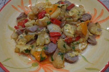Italian Grandma Makes Fried Potatoes with Eggs (Sausage, Peppers, & Onions)