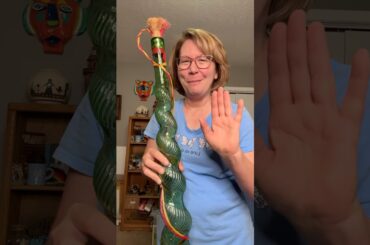 Vintage Italian Green Glass Twisted Wine Bottle!  Check it out on EBay Sunflower Flipper!  Subscribe