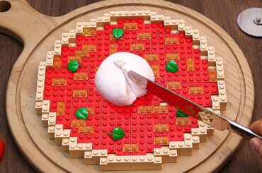 LEGO CHEESY Classic ITALIAN Burrata Pizza Recipe | Lego Cooking Food ASMR
