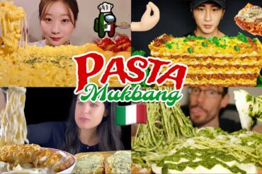 MUKBANGERS EATING PASTA  FROM ITALY | MUKBANG COMPILATION
