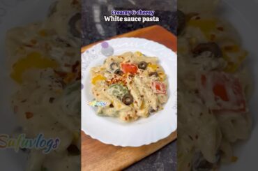 White sauce pasta cheese and creamy || #shorts #ytshorts #youtubeshorts #viralvideo #sufuvlogs