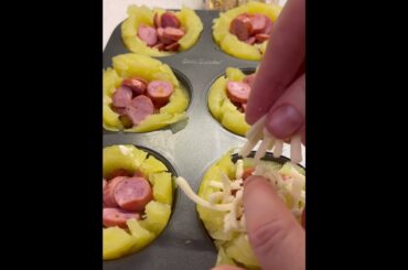 I easily make mini potato pizzas #cooking #minipizza #pizza #easypizza #easybreakfastrecipe