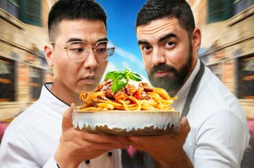 Chinese Noodle Master tries Italian Pasta for the first time
