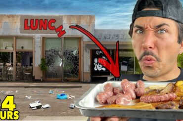 Eating at SKETCHY Restaurants For 24 Hours...