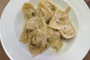 Cappellacci with a brown butter sauce and parmigiano