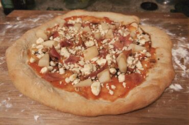 Prosciutto, Pears, and Goat Cheese - finished with honey and balsamic