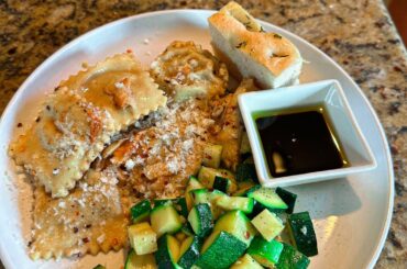 Married Italian and Filipino cuisine with chicken adobo+ricotta ravioli and browned garlic butter