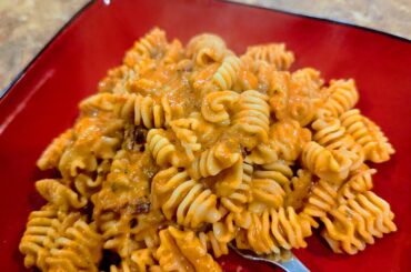 Radiatori with vodka sauce, sun dried tomatoes, and calabrian chilis