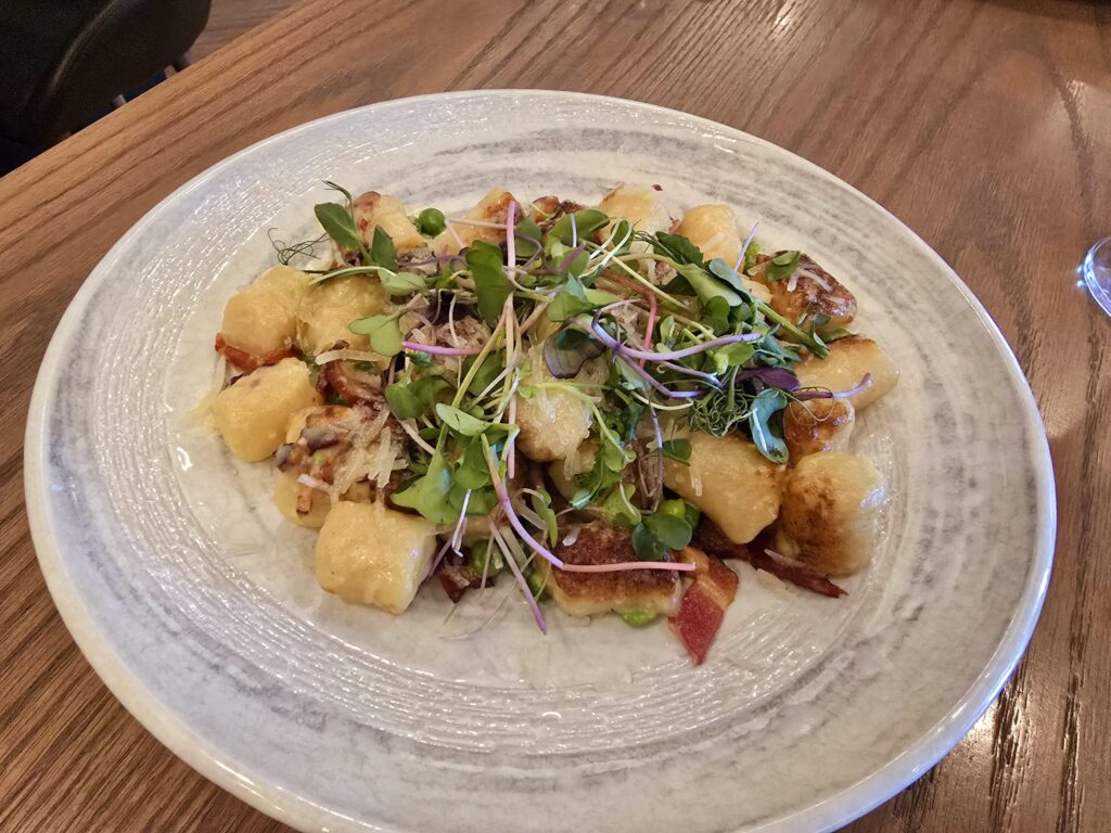 Gnocchi carbonara, Fathom restaurant, Victoria BC