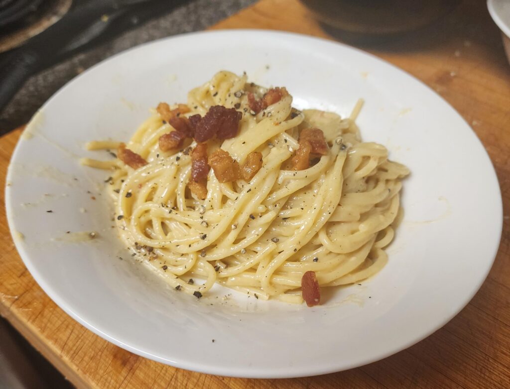 First attempt at carbonara