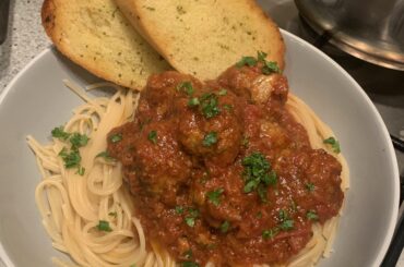 Spaghetti and Meatballs with Tomato sauce.