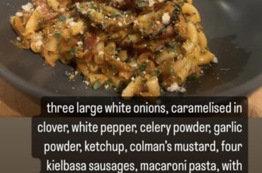 mac and three cheeses with kielbasa sausage