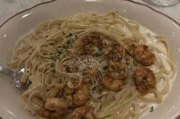 Blackened shrimp fettuccine alfredo