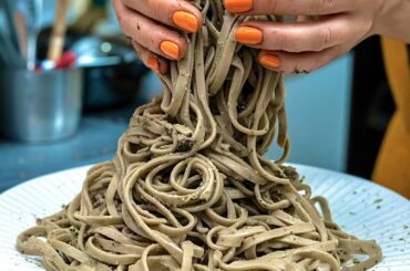 Homemade linguine alla bava. Packaged pasta…how did I do for a first attempt?