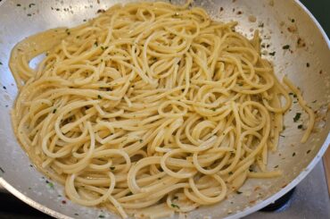Yesterday's spaghetti aglio e olio I made for dinner