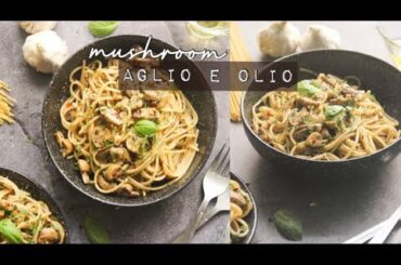 Aglio E Olio Spagetti~with mushrooms