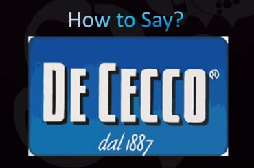 How to Pronounce ''De Cecco'' Correctly! (Italian)