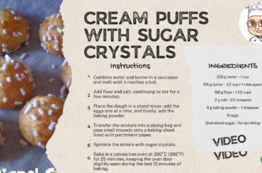 Cream puffs with sugar crystals - Italian Recipes