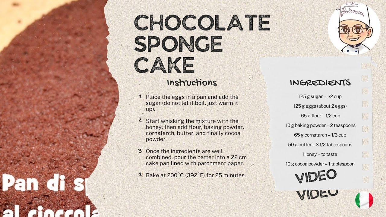 Chocolate sponge cake – Italian Recipes Chocolate sponge cake - Italian Recipes