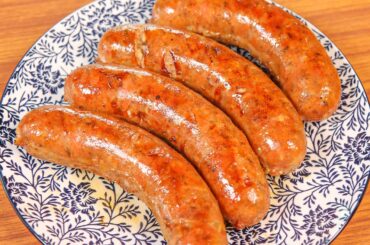 Italian Sausages with Parmesan and White Wine. Homemade Pork Sausages