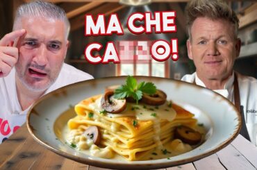 Italian Chef Reacts to Gordon Ramsay Mushroom Leek Pasta