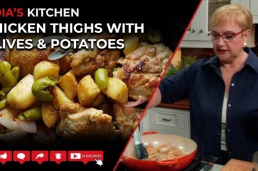 Chicken Thighs with Cerignola Olives & Potatoes