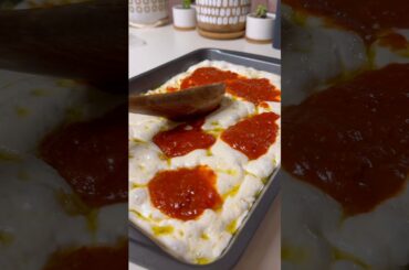 Pizza Focaccia #asmr #bread #food #asmrsounds #pizza #italianfood #easyrecipe #baking #shorts #fyp
