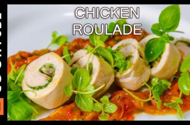 Chicken Roulade Recipe | Cheese, Mushroom & Spinach Stuffing