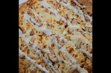 EATING LARGE CHICKEN RANCH PIZZA | ASMR MUKBANG #mukbang #asmr #pizza