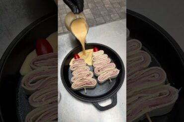 Christmas Tree Ham & Cheese Tortilla Breakfast #Shorts