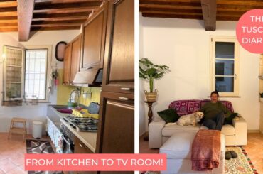 TURNING A  KITCHEN INTO A TV ROOM - Tuscan House Renovation