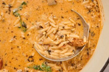 "Marry Me" Italian Sausage and Orzo Soup Recipe