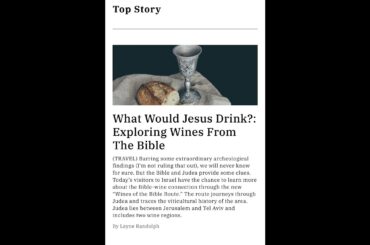 Exploring the Wines of the Bible Route