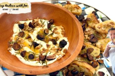 Whipped Ricotta with Rosemary Garlic infused Olive Oil Nuts Honey Figs Cooking Italian with Joe