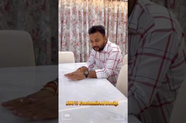 Dining table with Italian Marble Top | Customised Dining Table with chairs #diningtable #interior